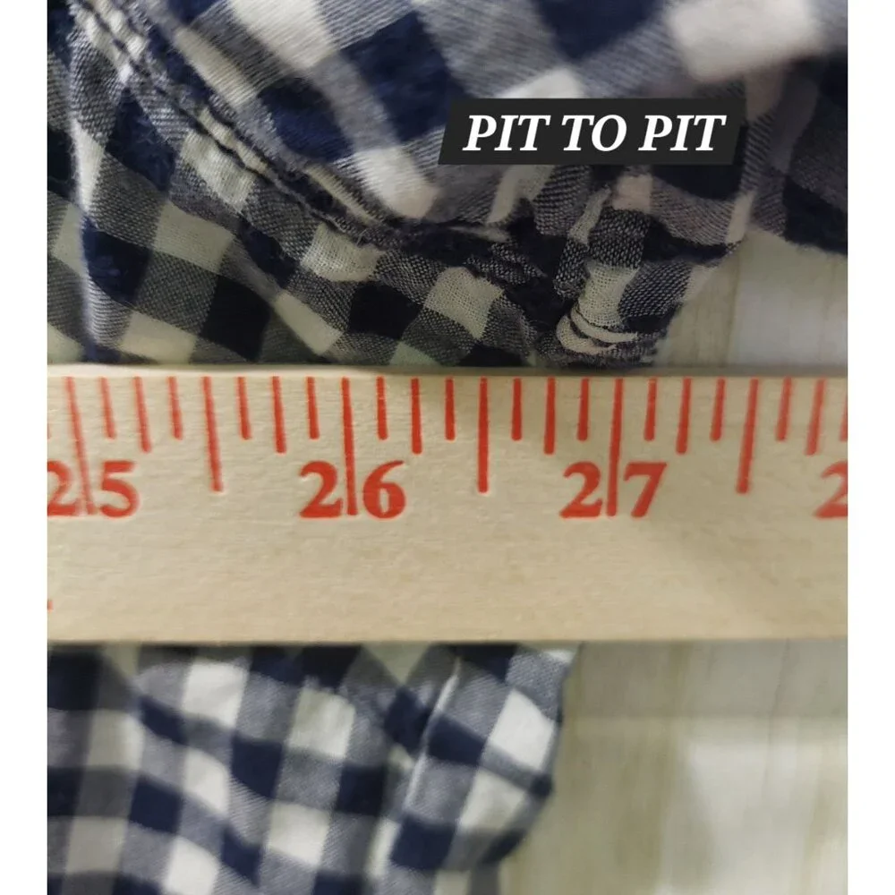 Lane Bryant Womens Blue & White Plaid Button-Up Shirt 24W Long Sleeve Cotton - Picture 8 of 13